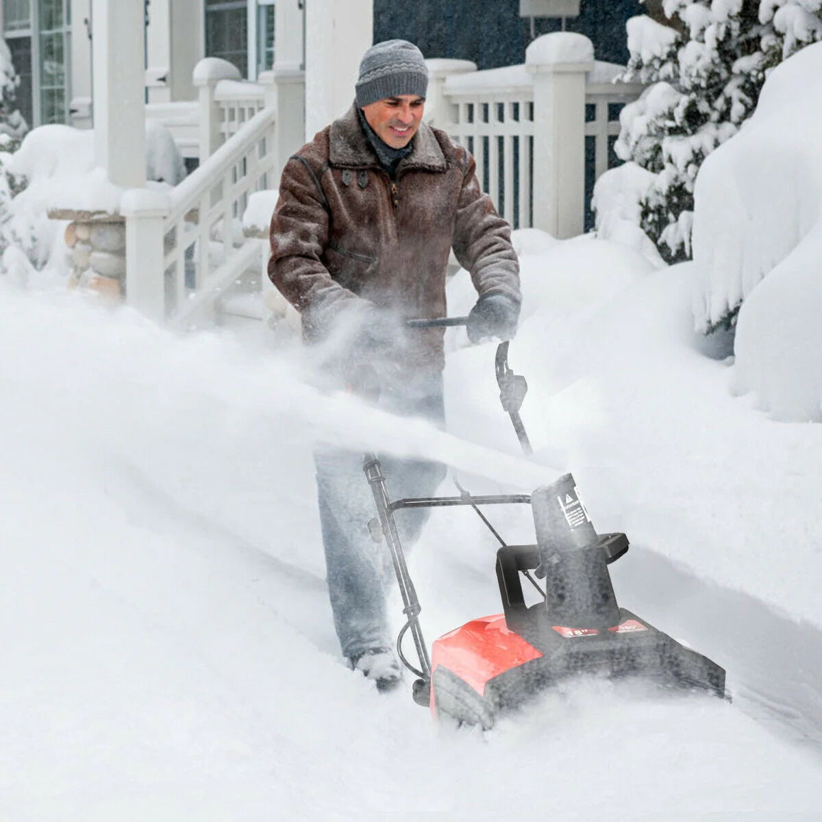 Gymax 18" 15 Amp Electric Snow Thrower Corded Snow Blower Driveway Patio