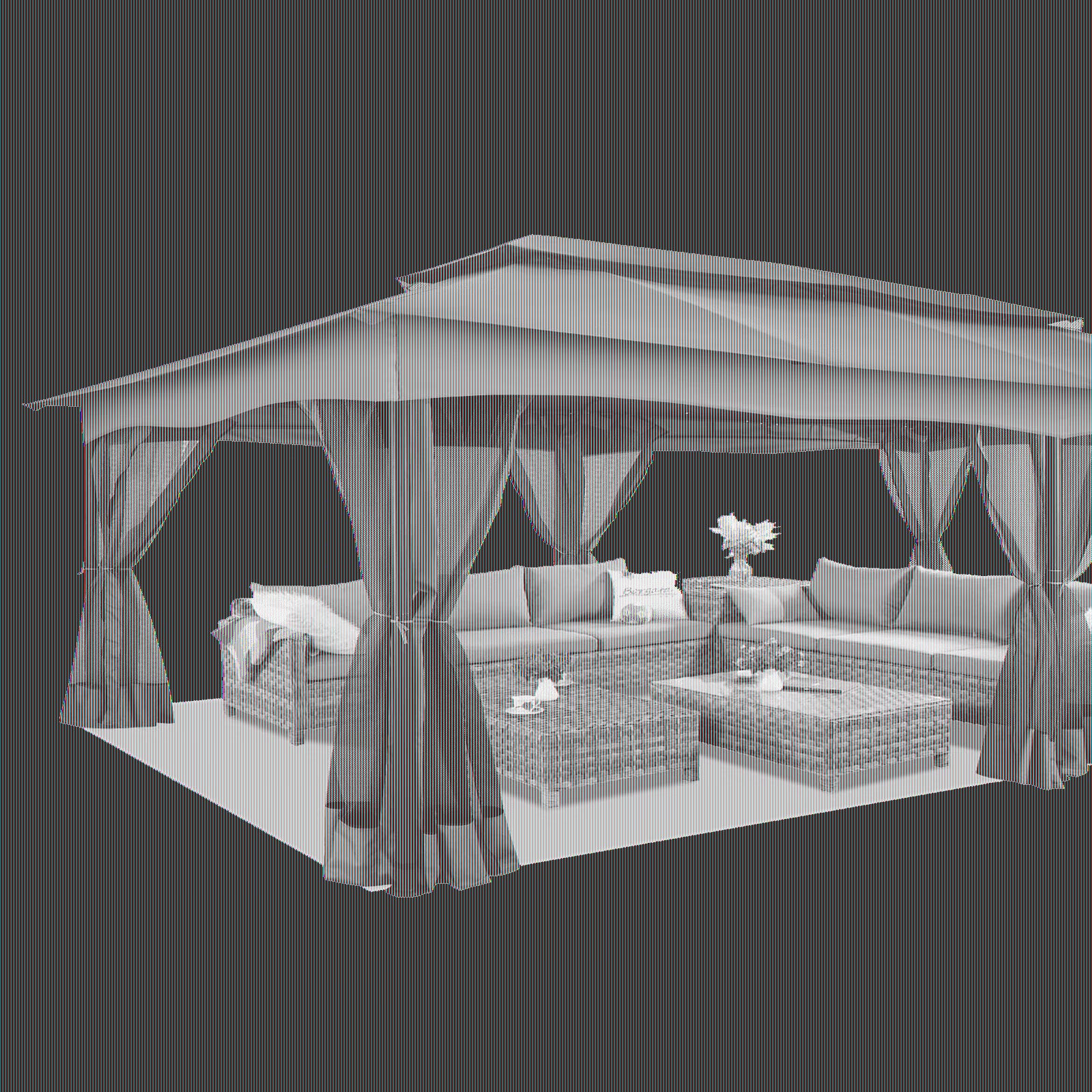 Hoteel 12X20 Heavy Duty Outdoor Patio Gazebo with Mosquito Netting and Curtains, Canopy Tent Deck Gazebo with Double Roofs and Metal Steel Frame for Party, Backyard, Deck, Garden, Gray